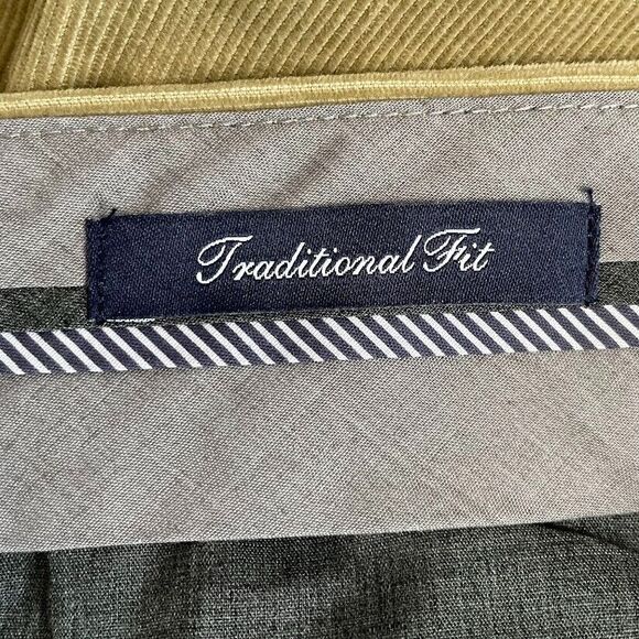 Lands’ End Mens Corduroy Pants Size 37 Beige Flat Front Relaxed Fit Straight Leg - Picture 7 of 15